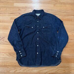 Freenote Cloth Dark Indigo Calico Western Shirt Medium